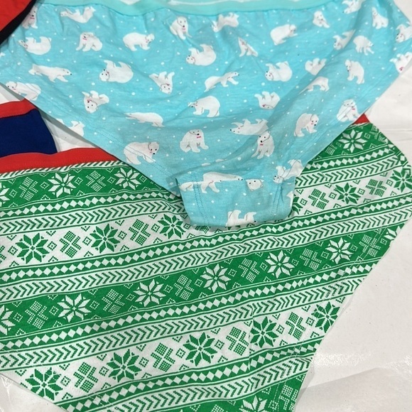 🆕 NEW! 4 pair holiday cotton hipster panties Sz L 8-10 - Picture 7 of 10